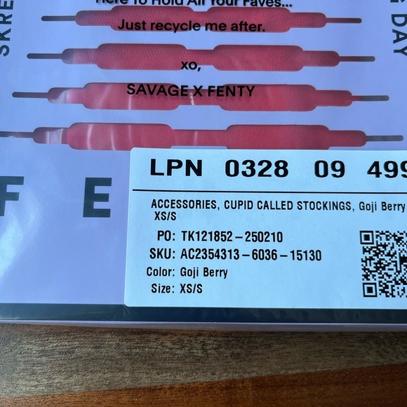 Savage X Fenty Goji Berry Red Cupid Called Thigh High Stockings - Picture 7 of 10